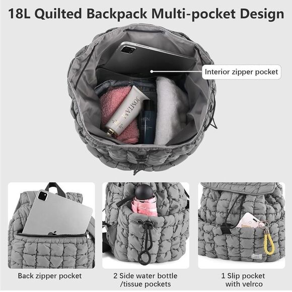 Quilted puffer backpack - Picture 3 of 8